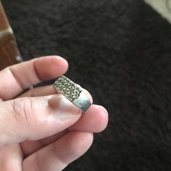 Sterling silver wide pave ring💙 - Picture 6 of 7